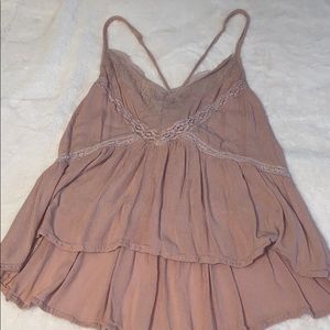 American eagle dusty rose colored tank top